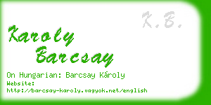 karoly barcsay business card